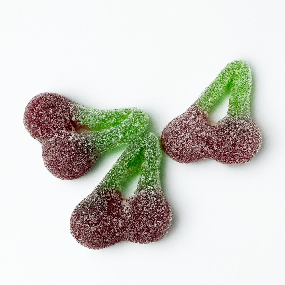 Gummies au THC en forme de cerise goût cerise